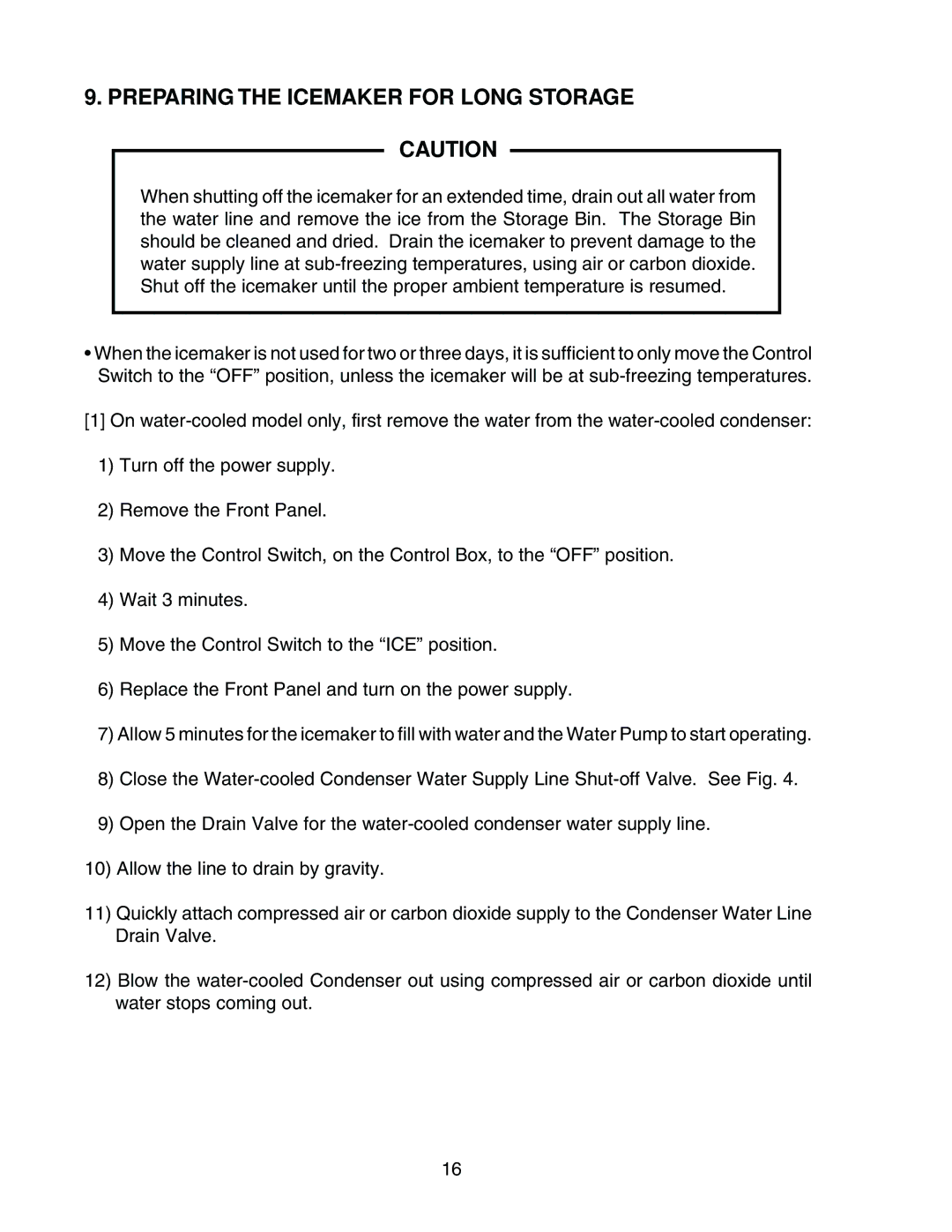 Hoshizaki KML-450MAH, KML-450MWH instruction manual Preparing the Icemaker for Long Storage 