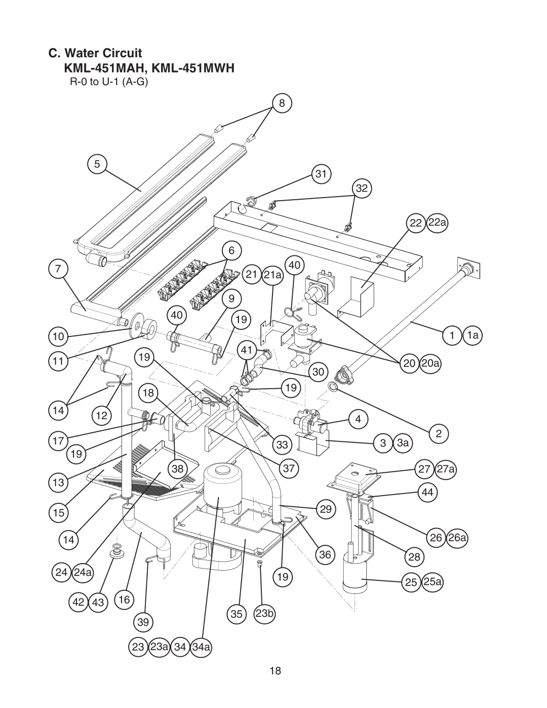 Hoshizaki manual Water Circuit KML-451MAH, KML-451MWH 