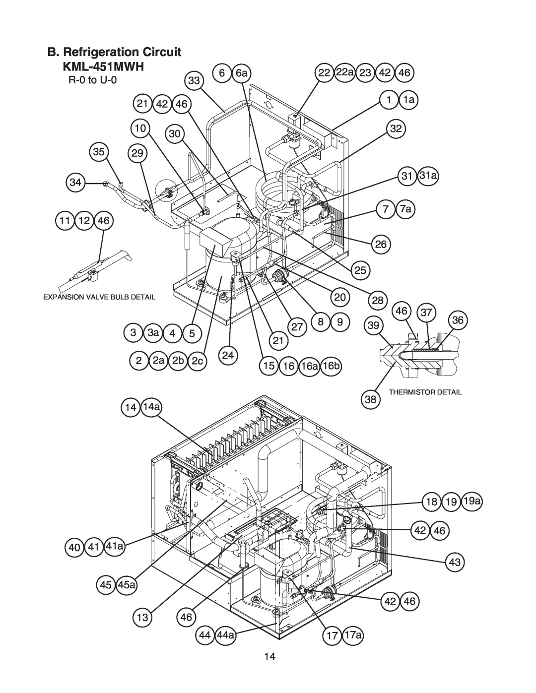 Hoshizaki KML-451MAH manual B. Refrigeration Circuit KML-451MWH 