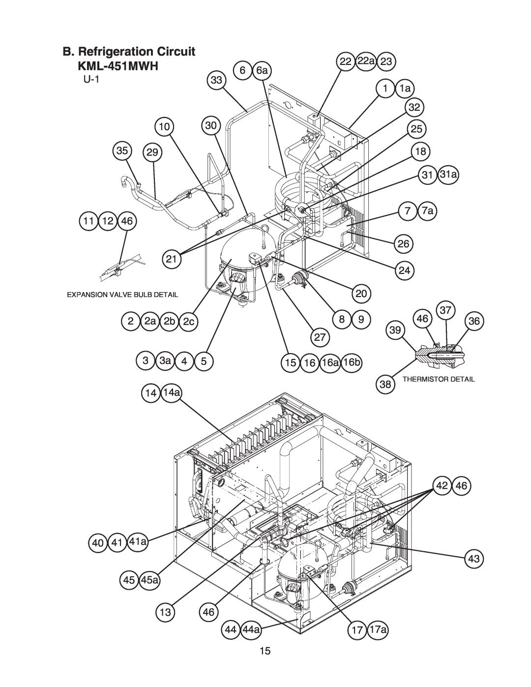 Hoshizaki KML-451MAH manual B. Refrigeration Circuit KML-451MWH, 40 41 41a 