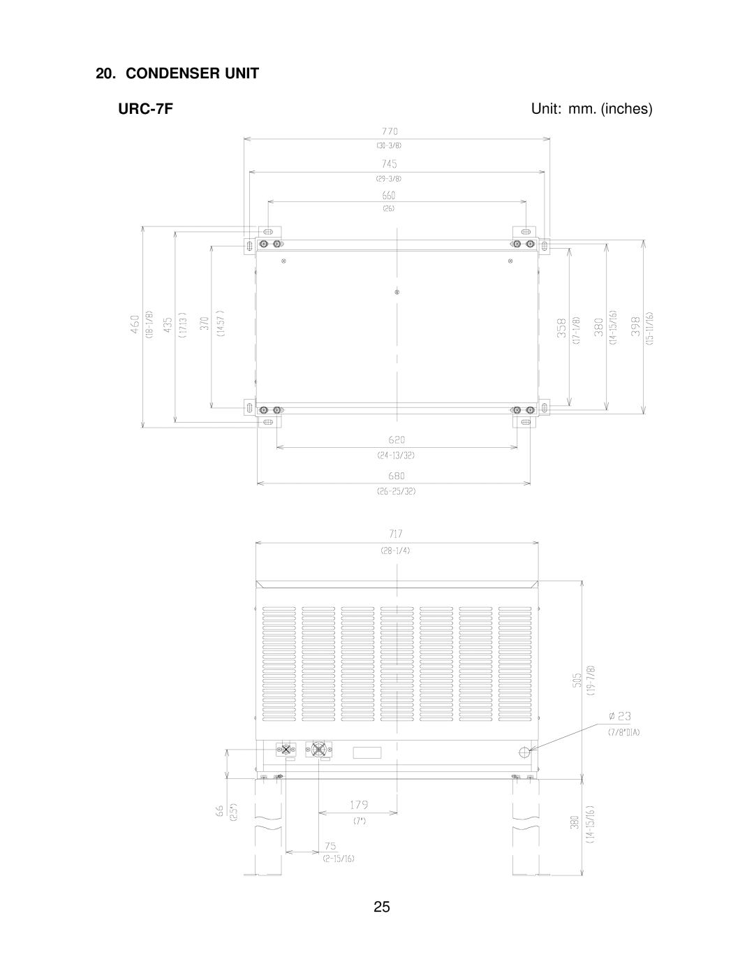 Hoshizaki KML F SERIES, KML H SERIES service manual Condenser Unit URC-7F 