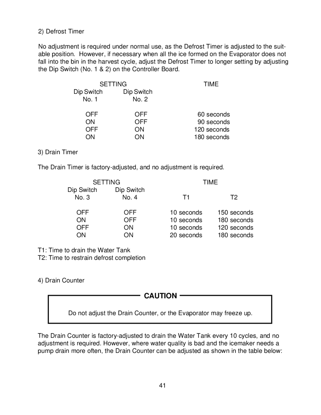 Hoshizaki KML F SERIES, KML H SERIES service manual Setting Time 