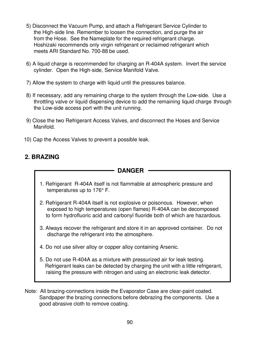 Hoshizaki KML H SERIES, KML F SERIES service manual Brazing 