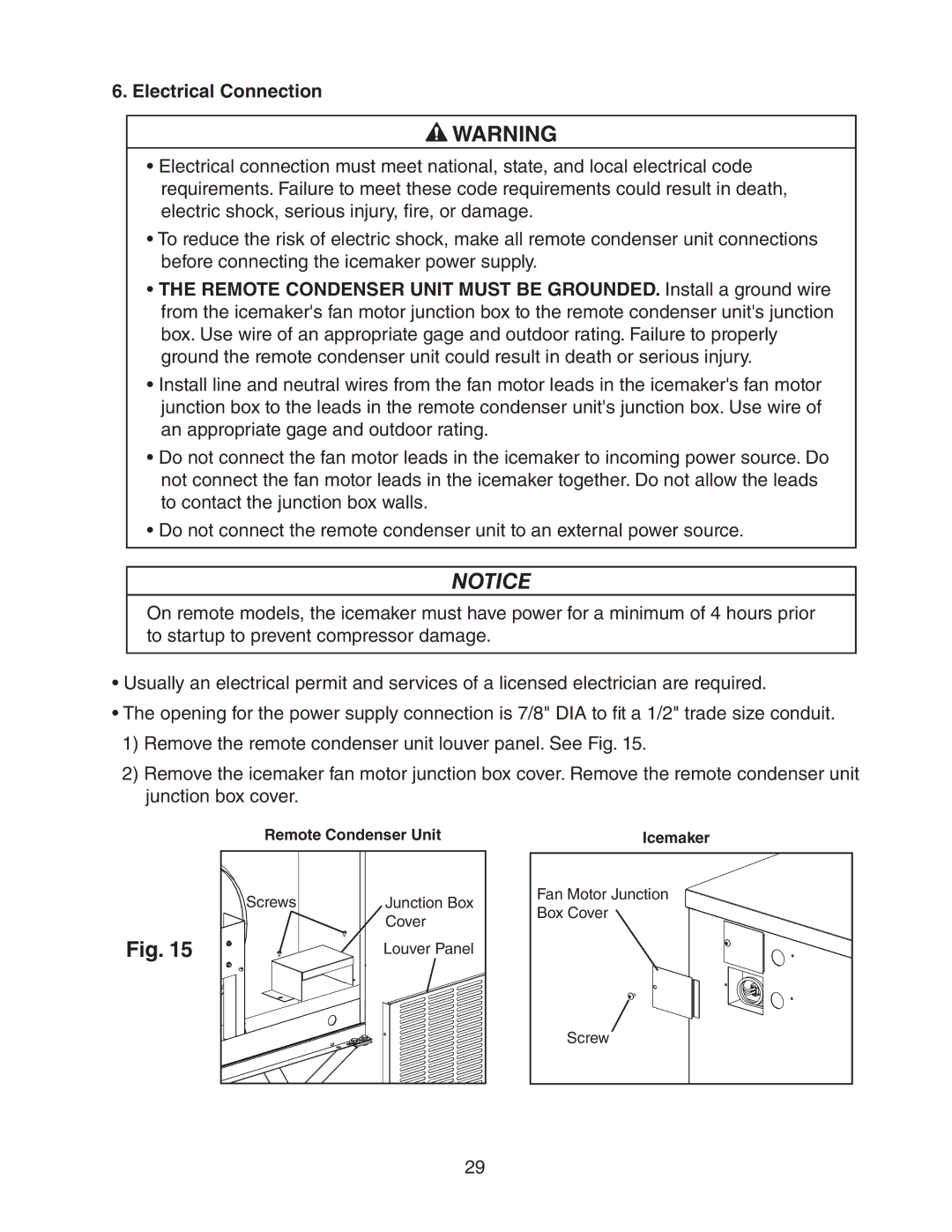 Hoshizaki MWH KML-351MAH, MWH KML-451MAH, MRH, MWH KML-631MAH, KML-250MAH instruction manual Electrical Connection 