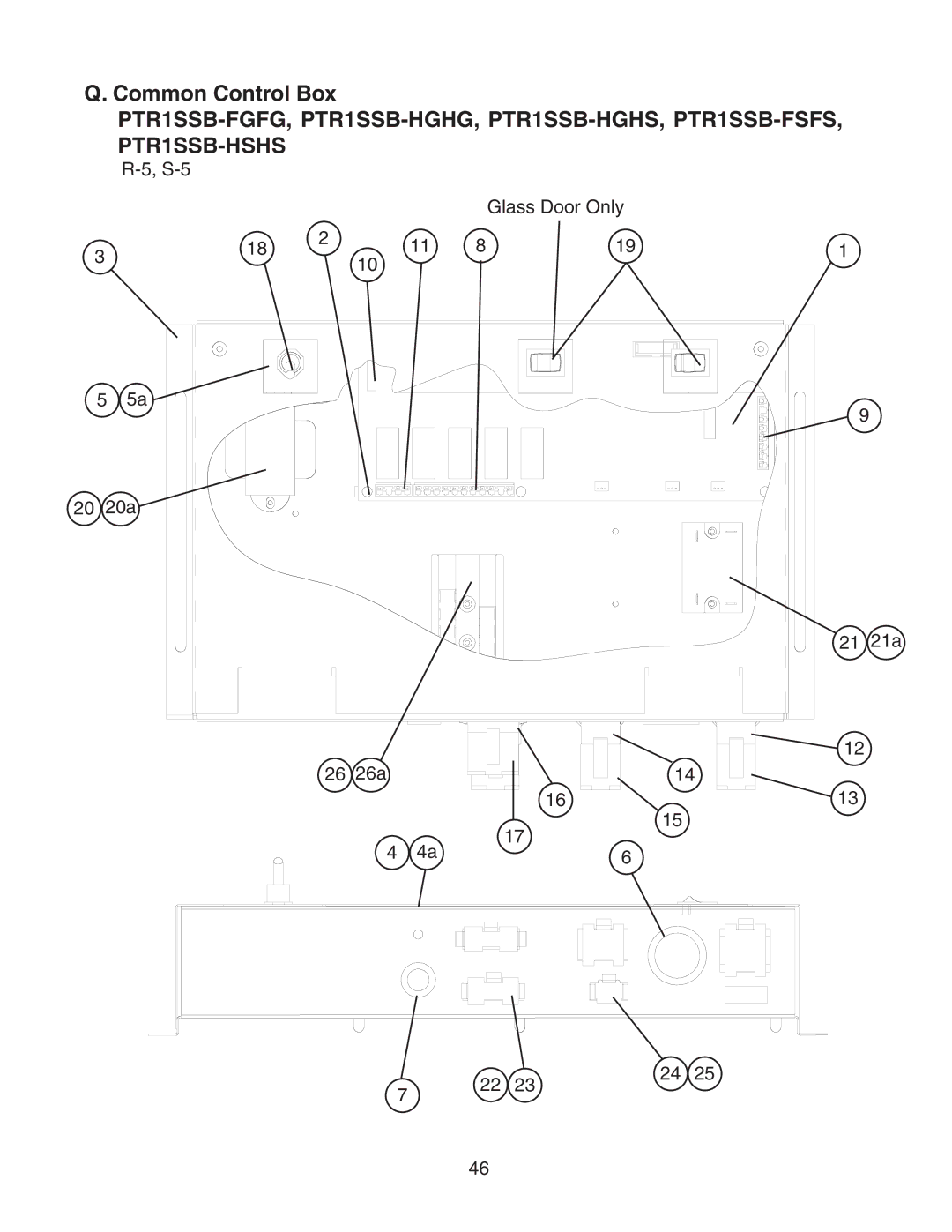 Hoshizaki PTR1SSB-FSFS, PTR1SSB-HGHG, PTR1SSB-HSHS, PTR1SSB-HGHS, PTR1SSB-FGFG manual S-5 Glass Door Only 20a 21a 26 26a 