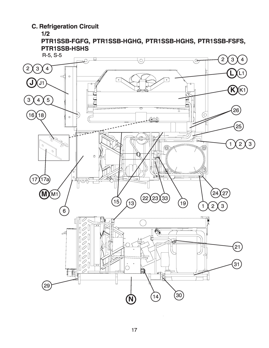 Hoshizaki PTR1SSB-HSHS, PTR1SSB-HGHG, PTR1SSB-FSFS, PTR1SSB-HGHS, PTR1SSB-FGFG manual M M1, C. Refrigeration Circuit 