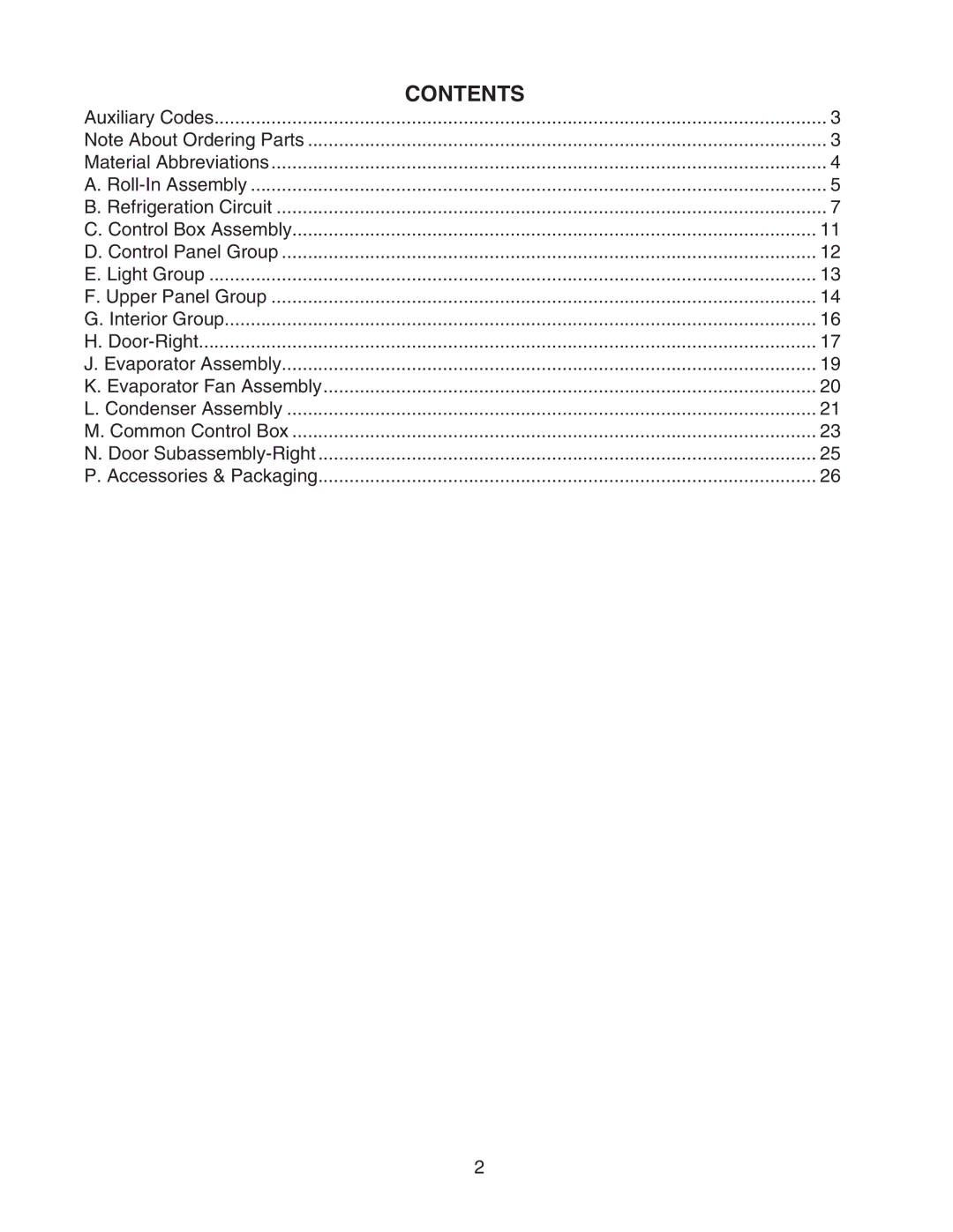 Hoshizaki RIR1-SSB manual Contents 