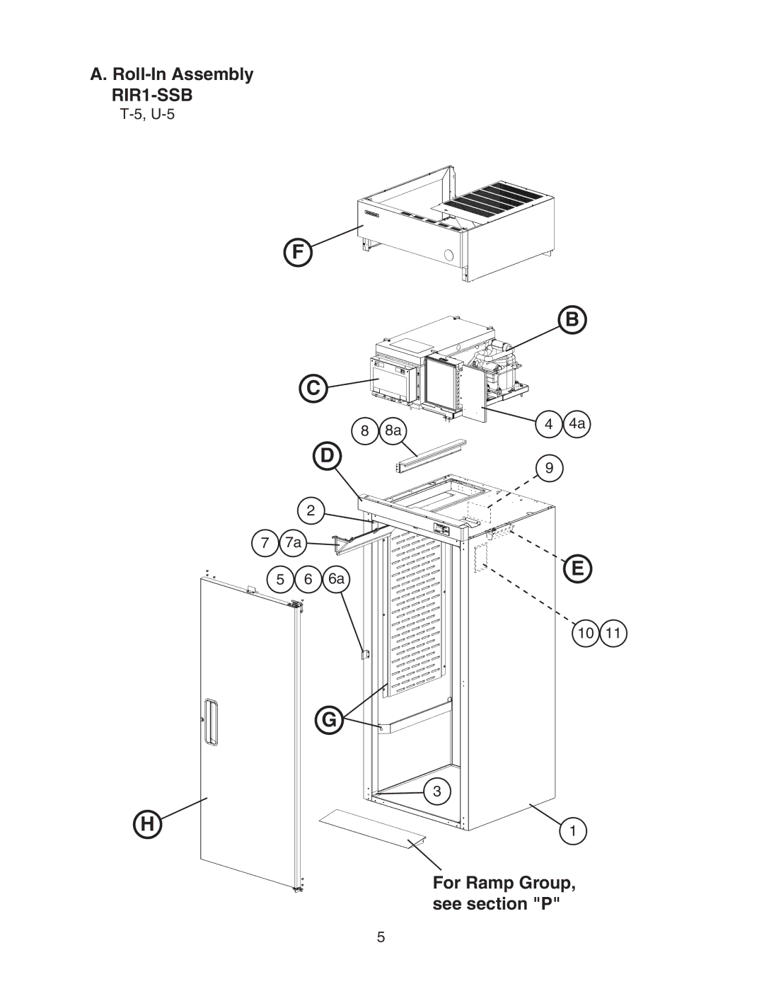 Hoshizaki manual Roll-In Assembly RIR1-SSB, U-5 