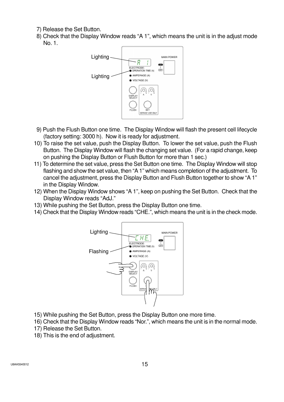 Hoshizaki ROX-20TA-U service manual Lighting 