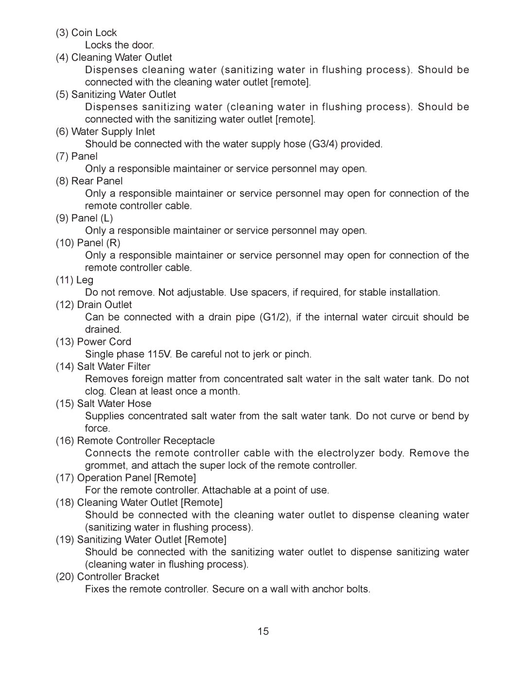 Hoshizaki ROX-20TB2-U service manual 