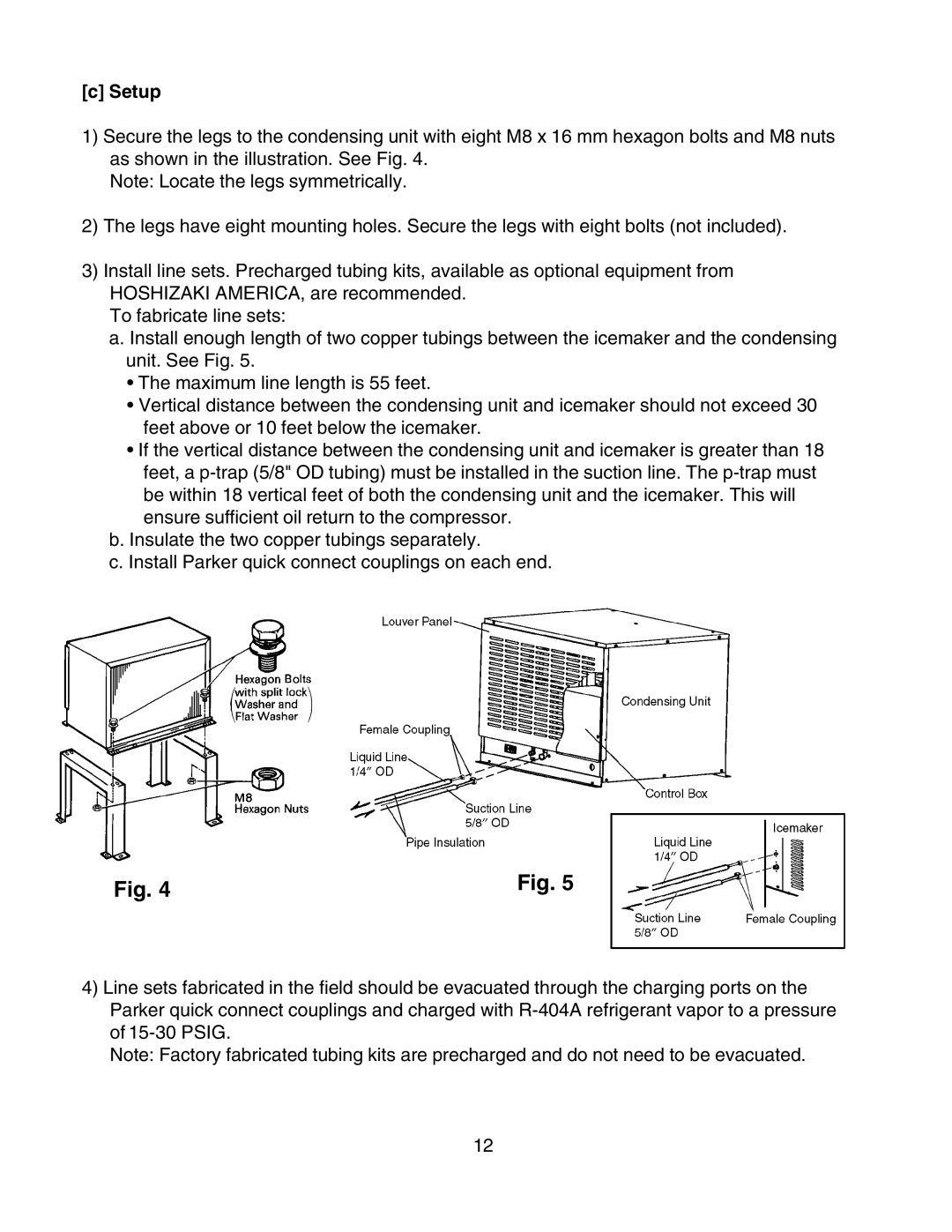 Hoshizaki SRC-10H instruction manual c Setup 