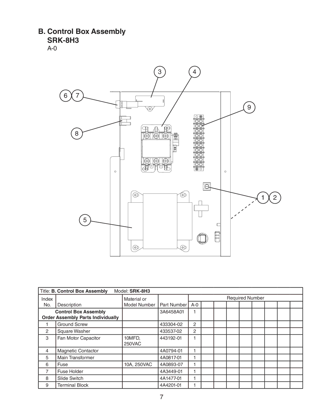 Hoshizaki SRK-8H/3 manual SRK-8H3 