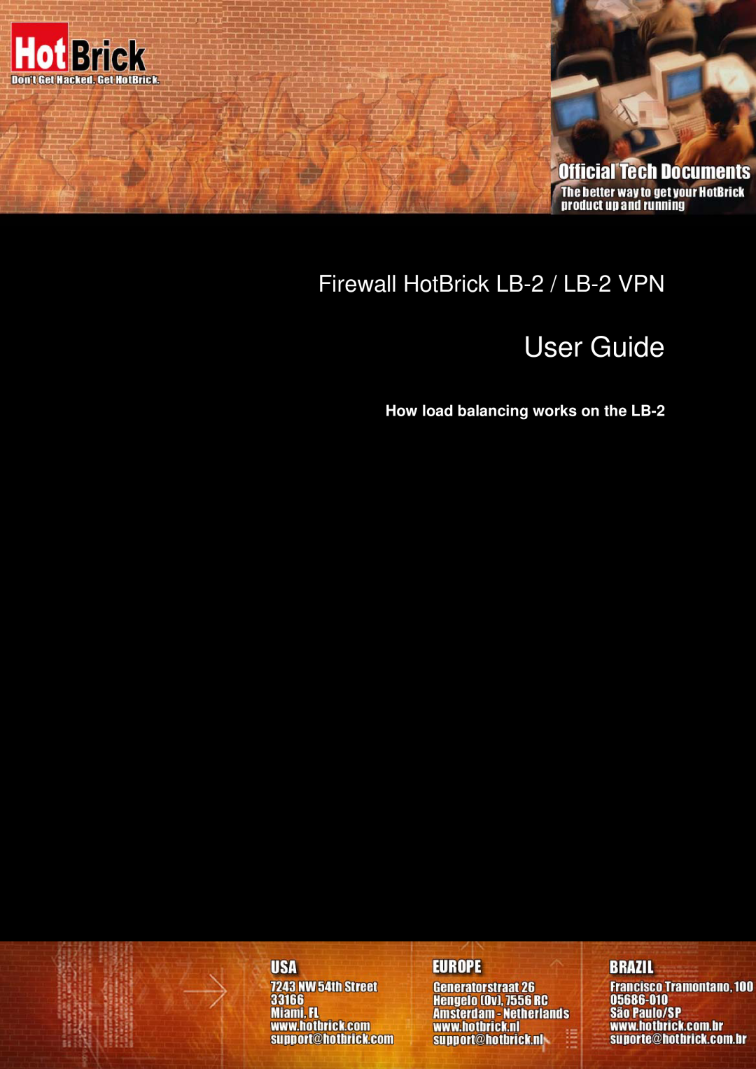 HotBrick manual User Guide, Firewall HotBrick LB-2 / LB-2 VPN, How load balancing works on the LB-2 