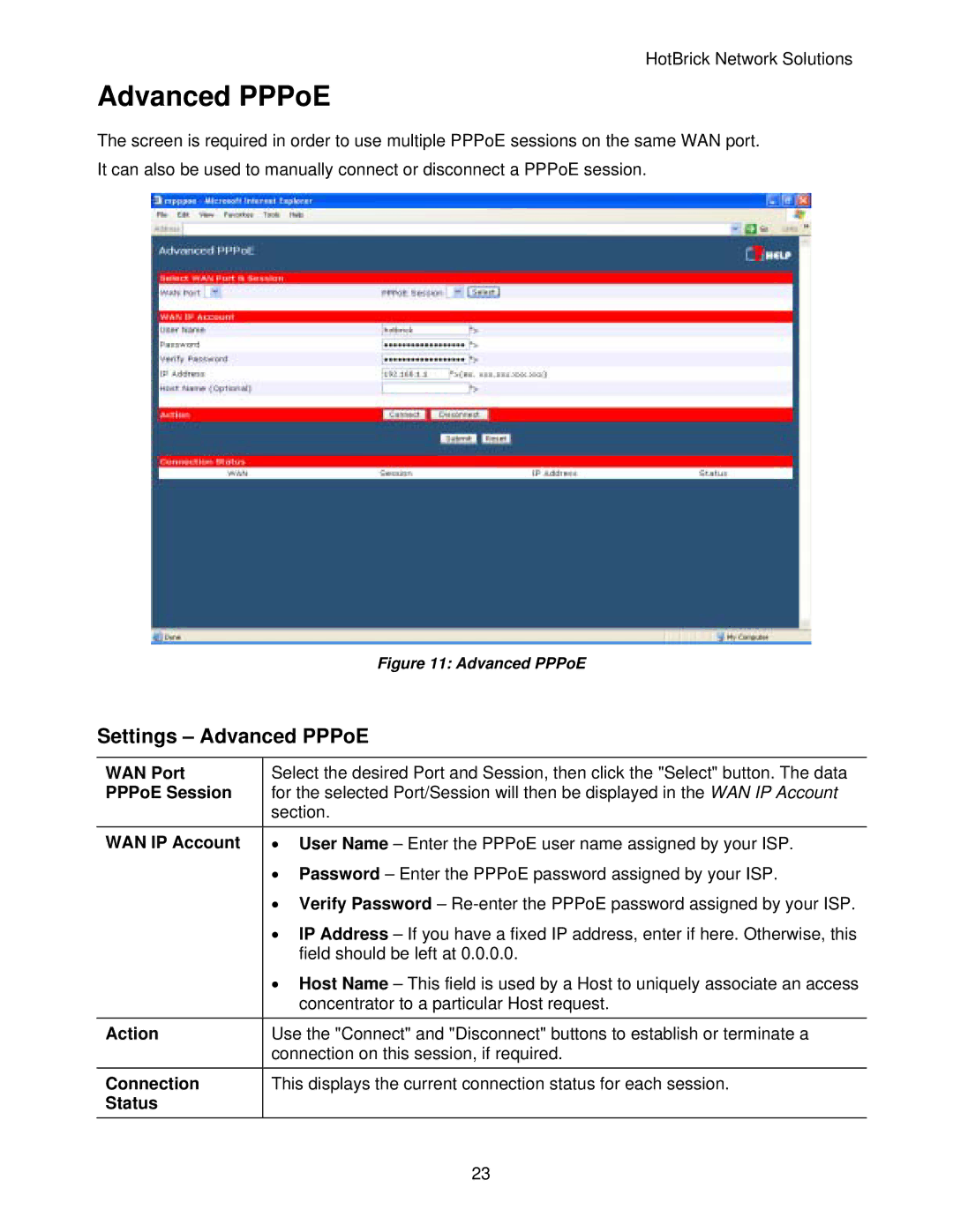 HotBrick LB-2 manual Settings Advanced PPPoE 