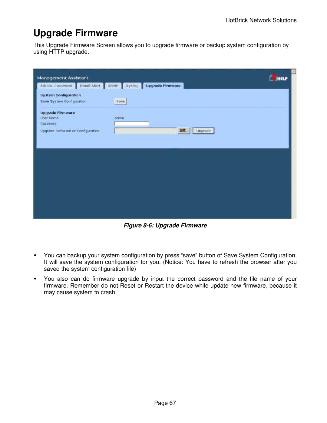 HotBrick VPN 800/2 manual Upgrade Firmware 