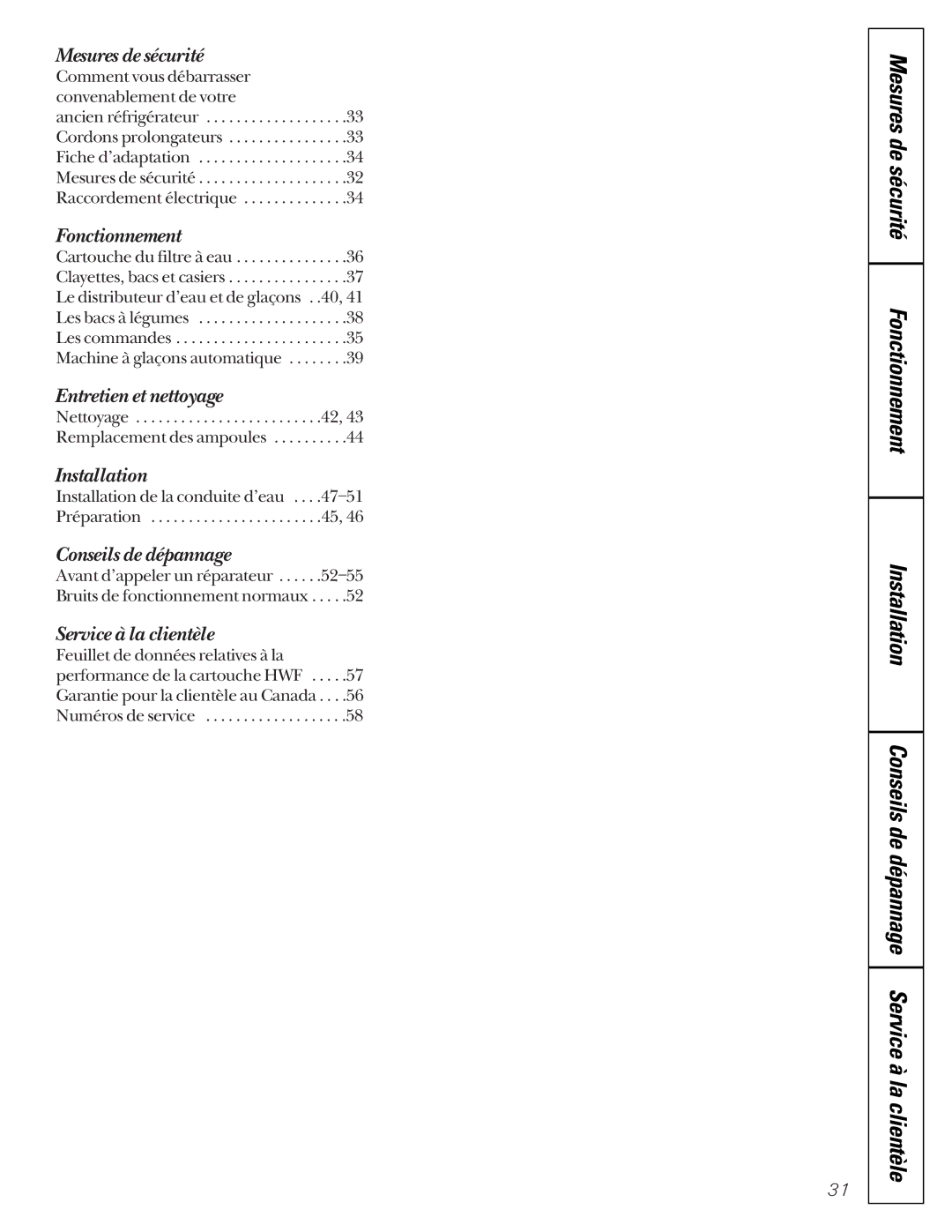 Hotpoint 162D6746P002 manuel dutilisation Mesures de sécurité Fonctionnement Installation 