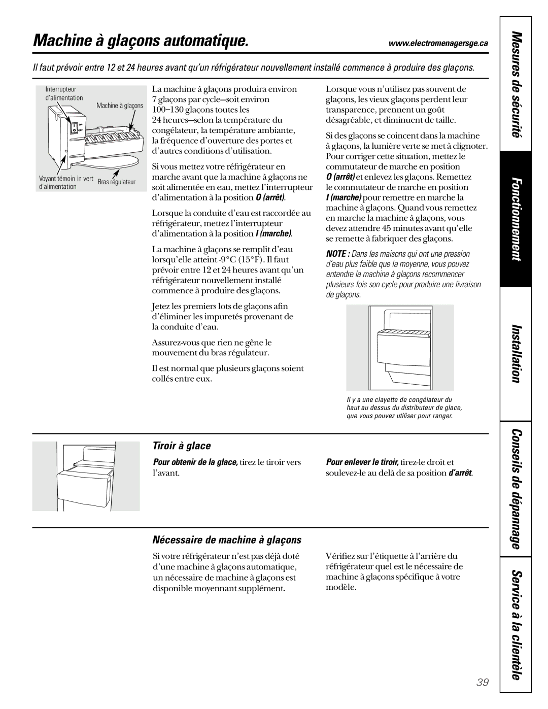 Hotpoint 162D6746P002 Machine à glaçons automatique, Mesures, De sécurité, Tiroir à glace, Nécessaire de machine à glaçons 