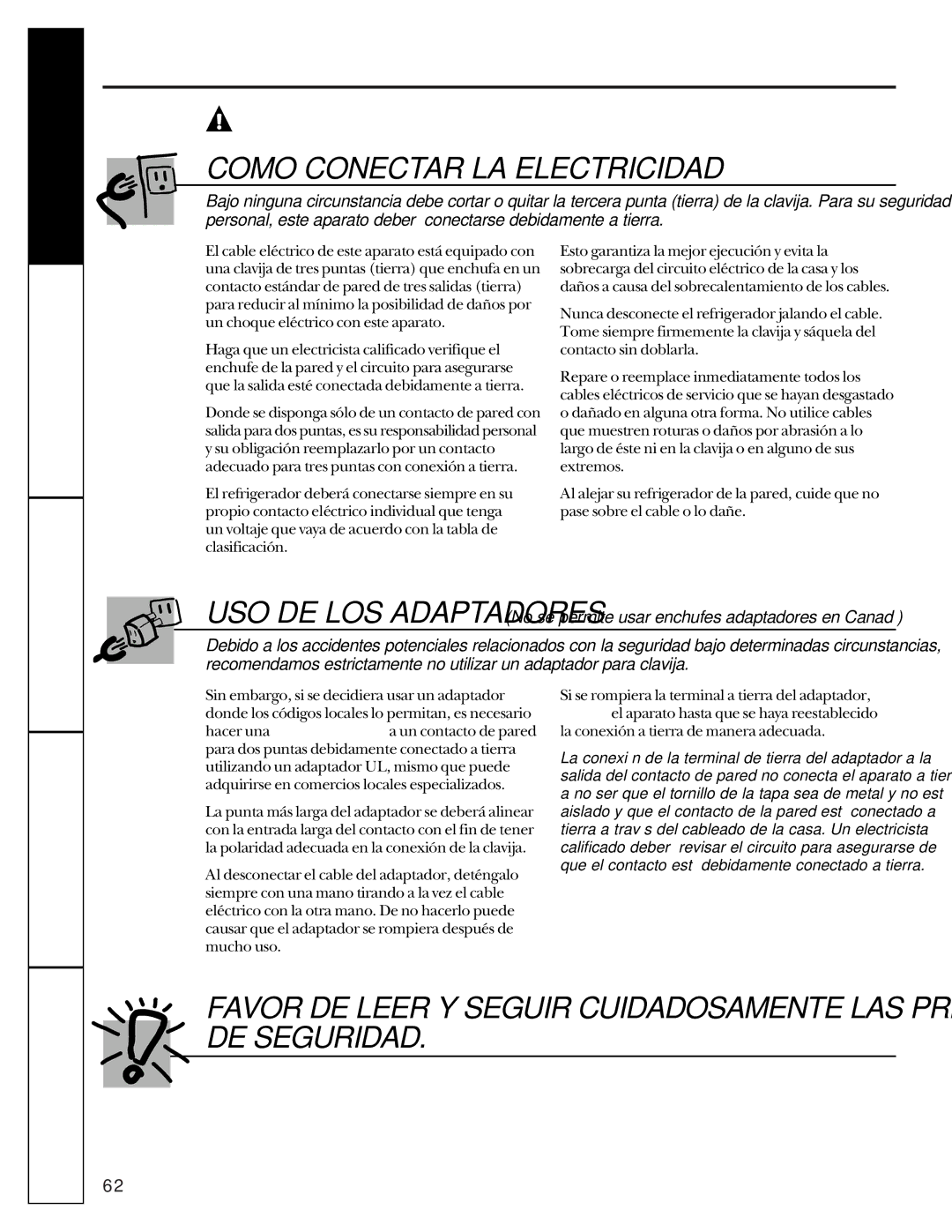 Hotpoint 162D6746P002 manuel dutilisation Como Conectar LA Electricidad, Solucionar problemas 