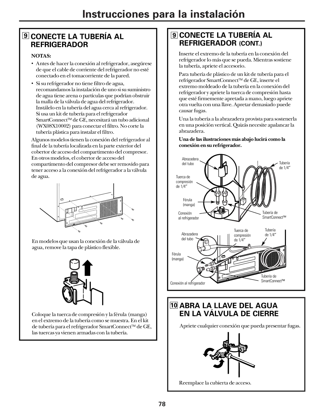 Hotpoint 162D6746P002 manuel dutilisation Conecte LA Tubería AL Refrigerador, Notas 