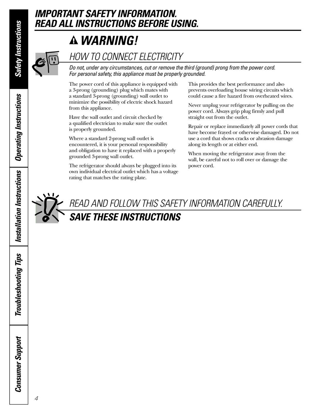 Hotpoint 19 installation instructions HOW to Connect Electricity 