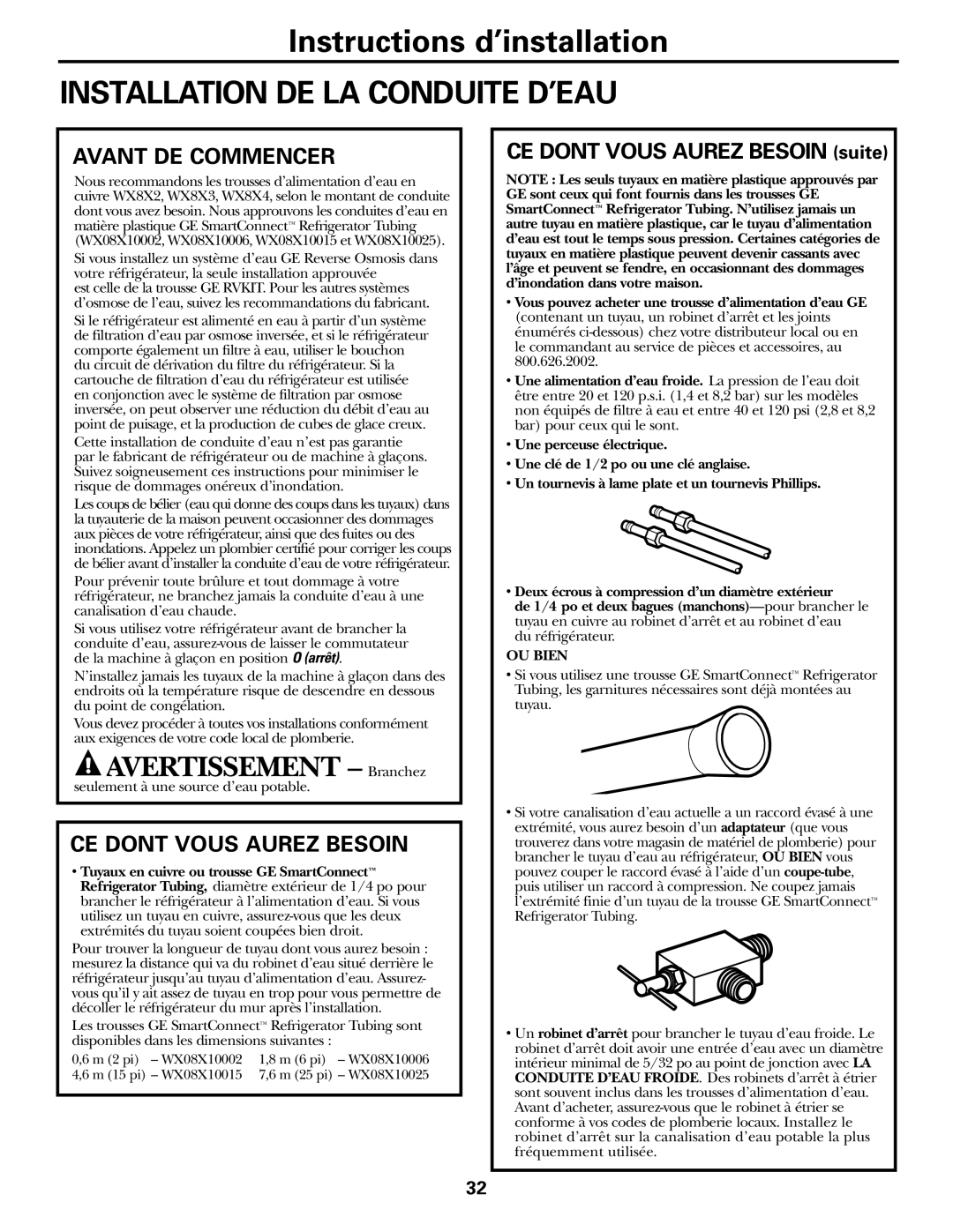 Hotpoint 22, 25, 20 manuel dutilisation Avant DE Commencer, CE Dont Vous Aurez Besoin 