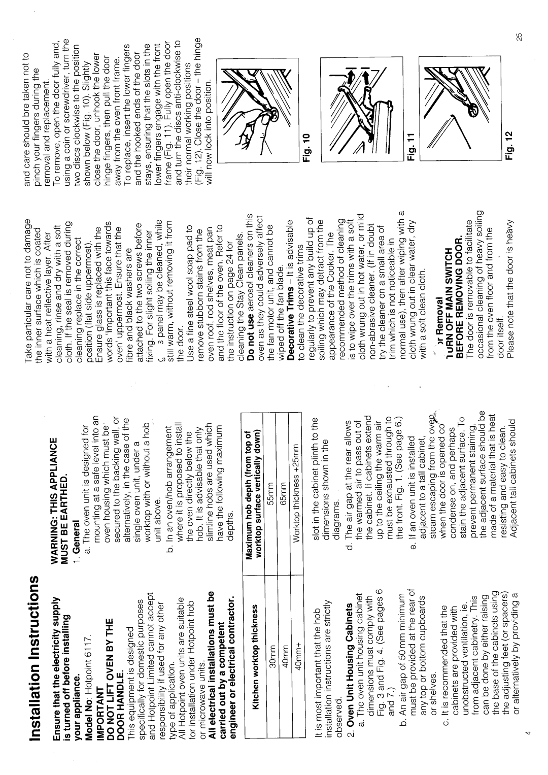 Hotpoint 6117 manual 