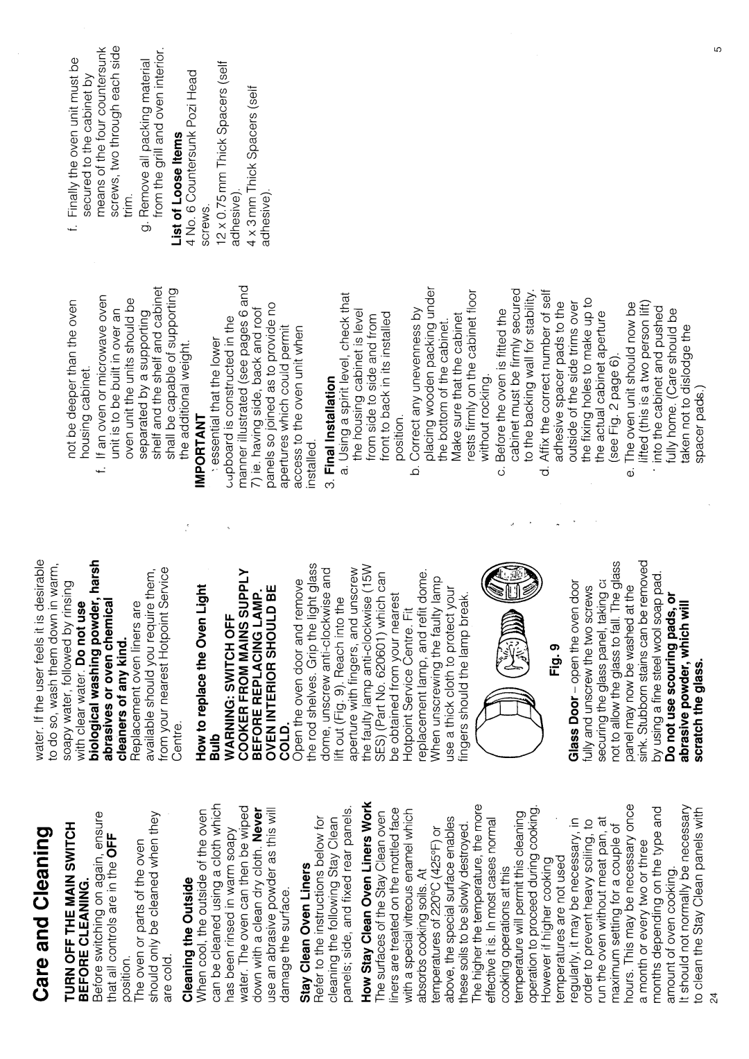 Hotpoint 6117 manual 