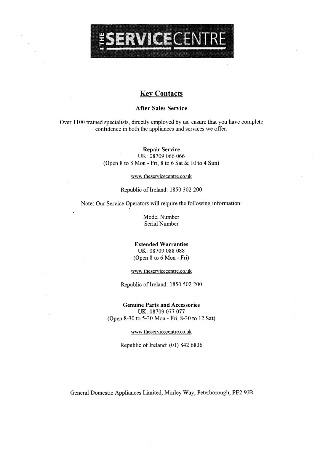 Hotpoint 61250 manual 