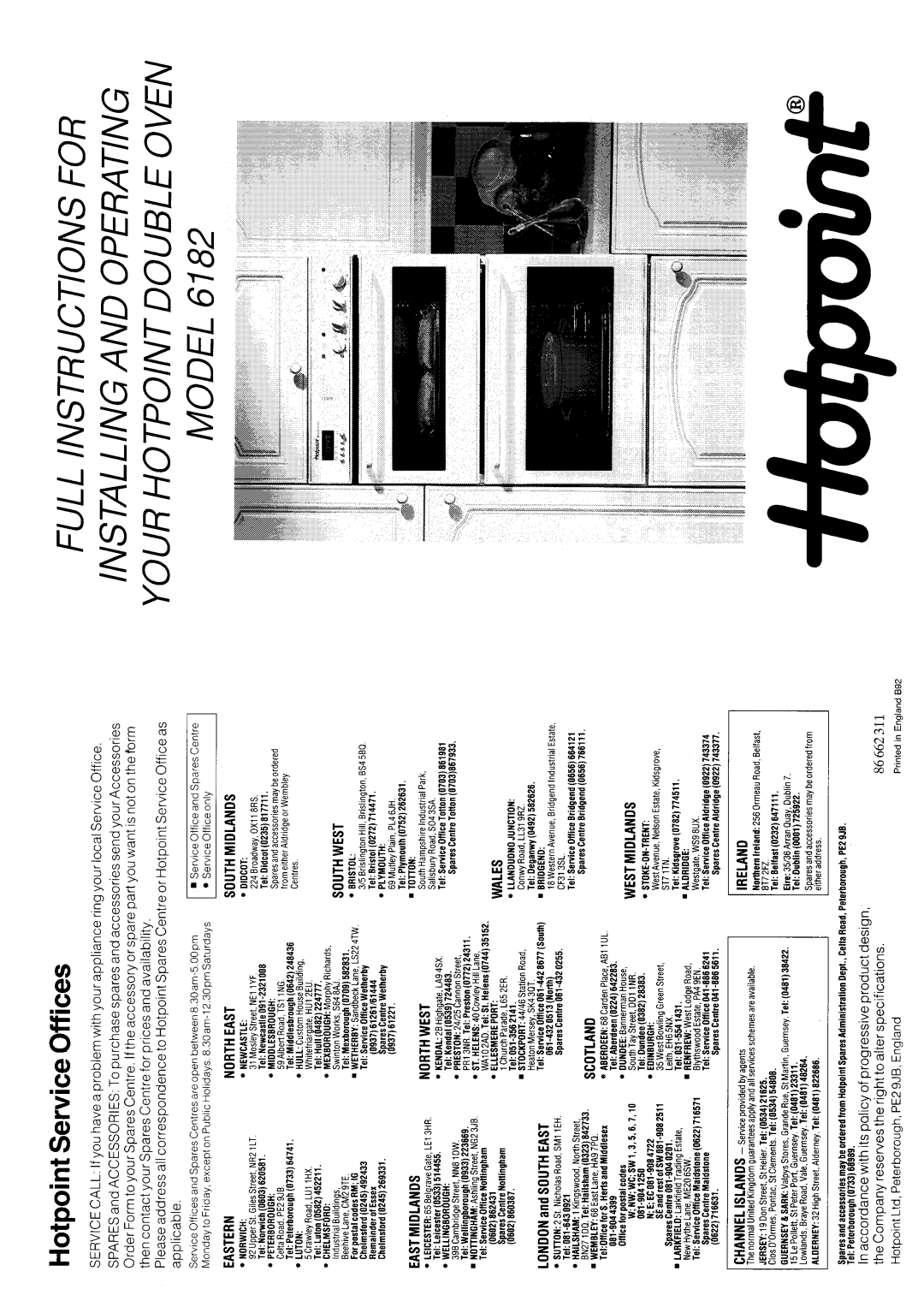 Hotpoint 6182 manual 