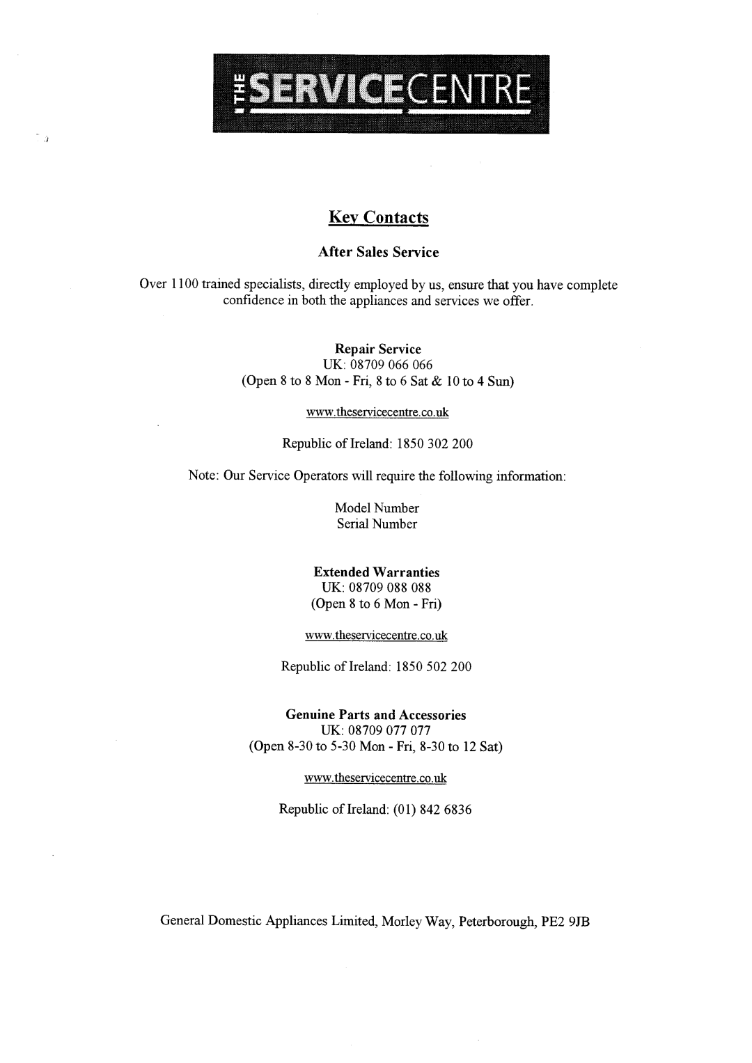 Hotpoint 6190 manual 