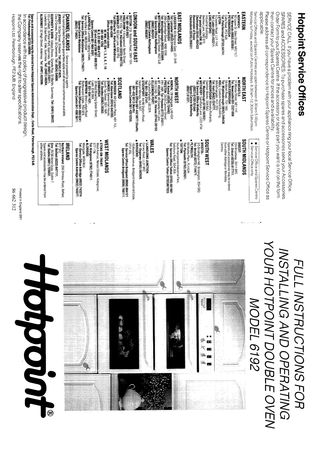 Hotpoint 6192 manual 