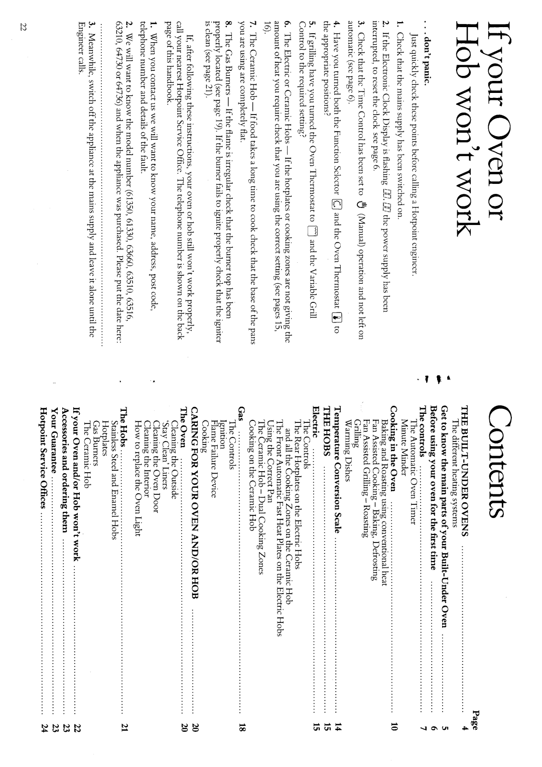 Hotpoint 63210 manual 