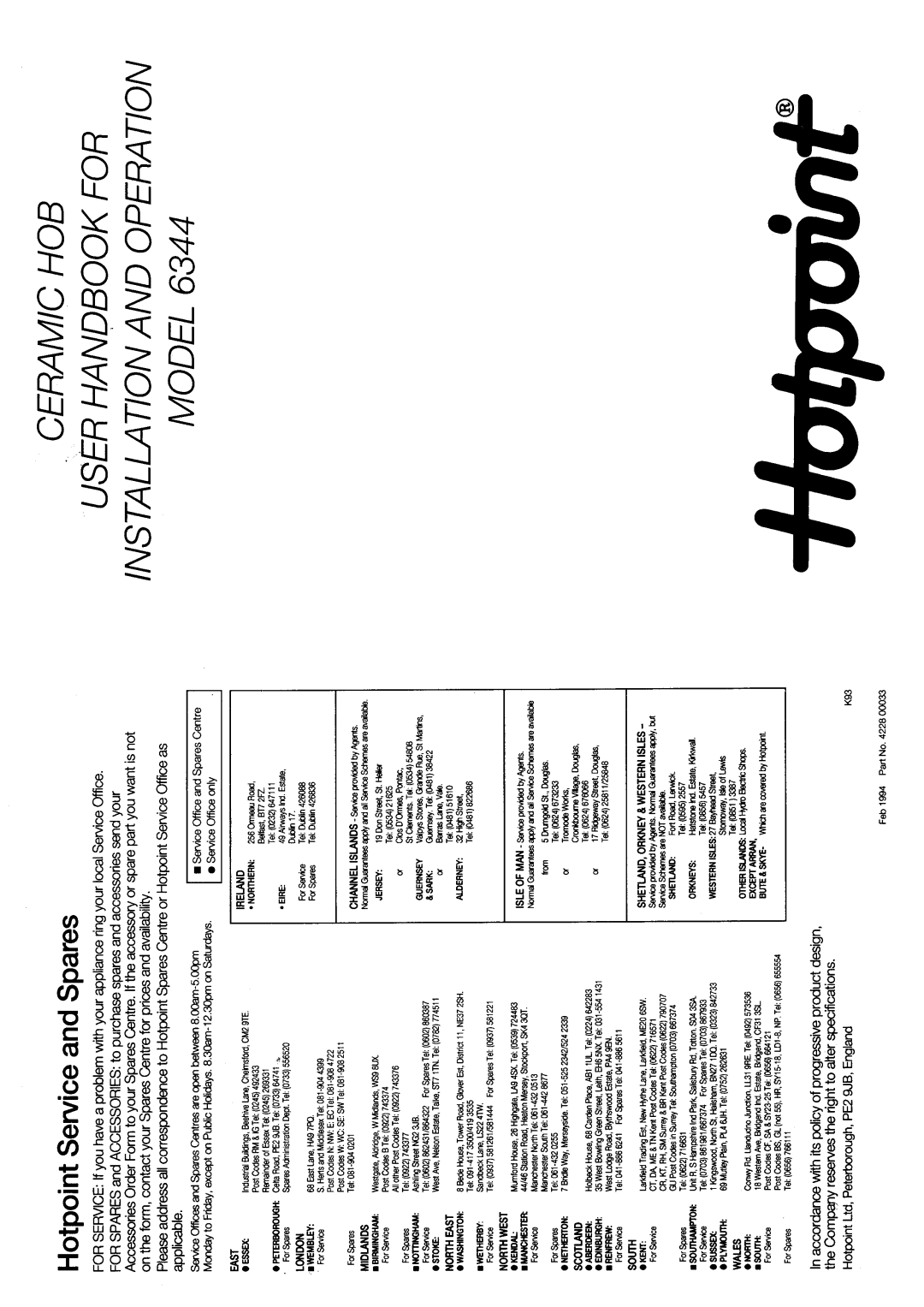 Hotpoint 6344 manual 