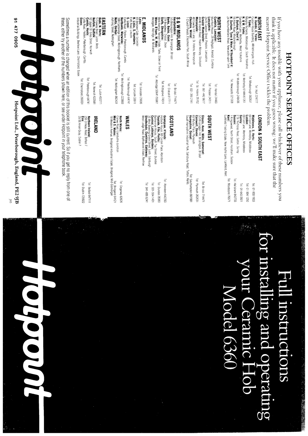 Hotpoint 6360 manual 