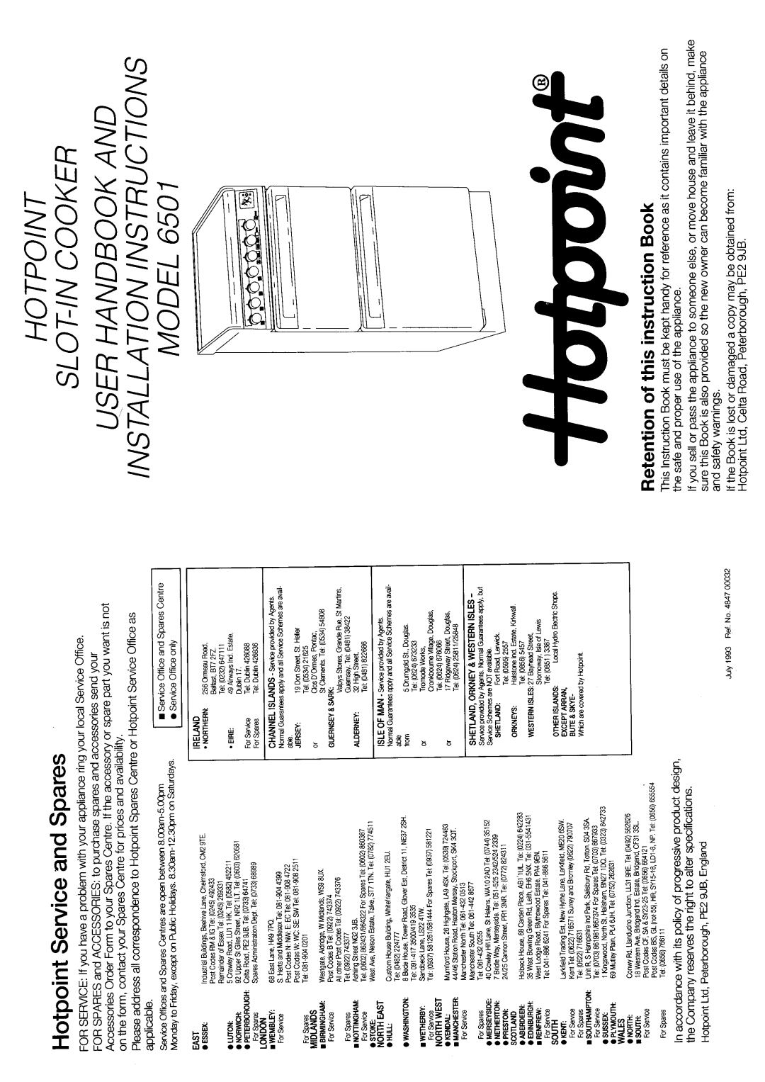 Hotpoint 6501 manual 