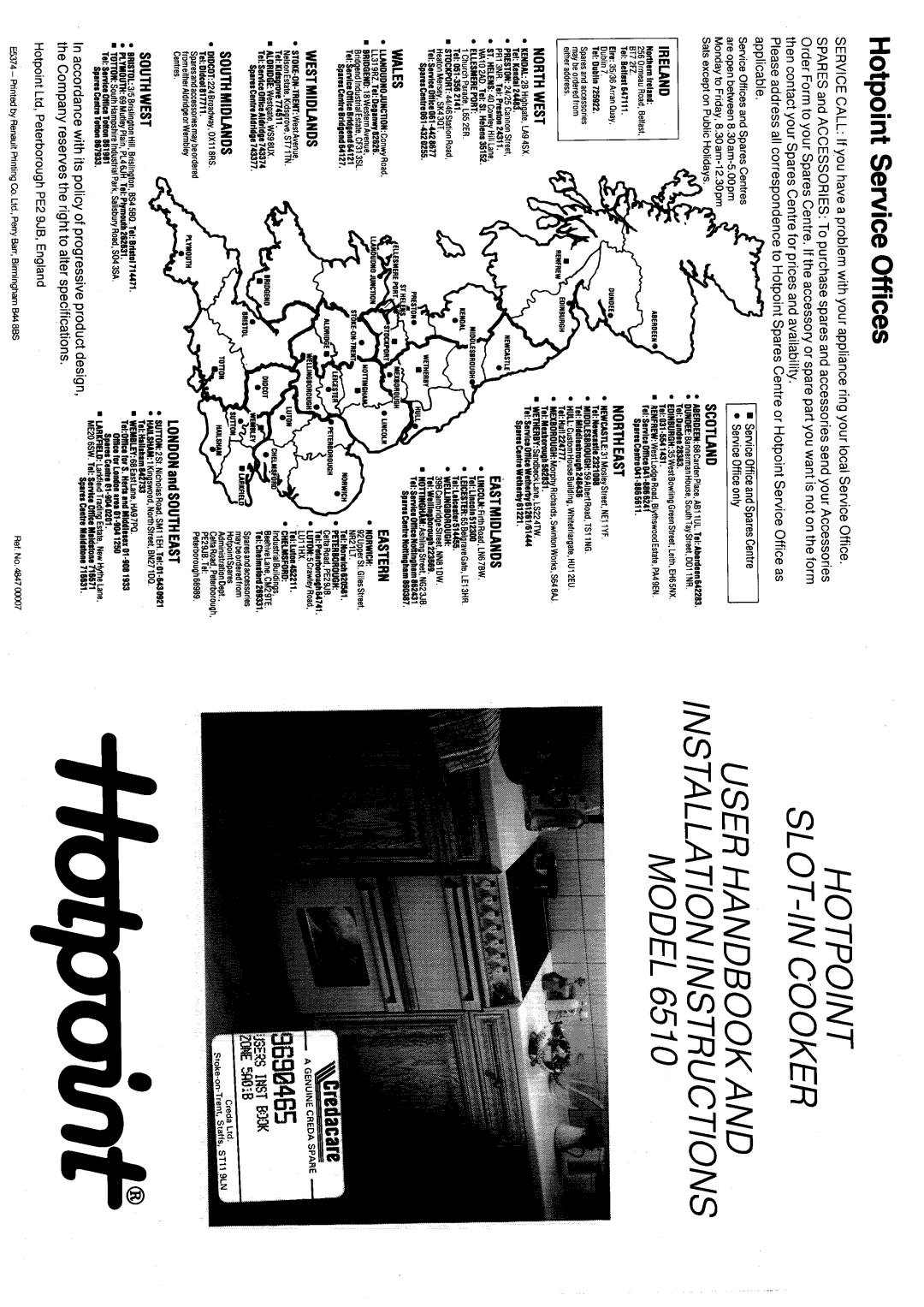 Hotpoint 6510 manual 