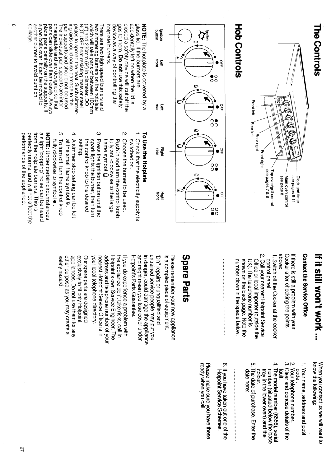 Hotpoint 6556 manual 