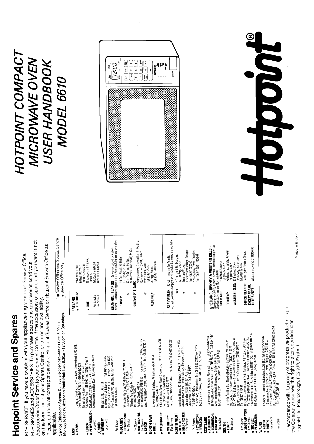 Hotpoint 6610 manual 