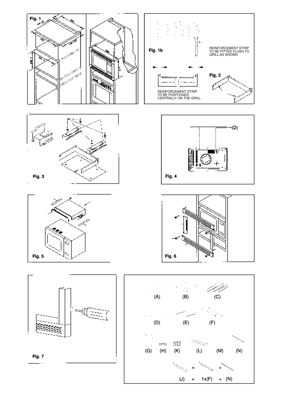 Hotpoint 6665 installation instructions b, Reinforcement Strip To Be Positioned Centrally On The Grill 
