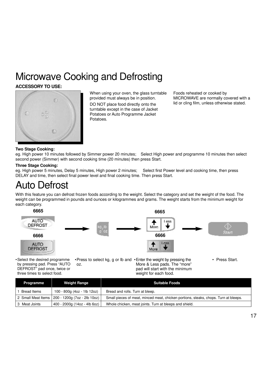 Hotpoint 6665, 6666 manual Auto Defrost, 6665 6666 