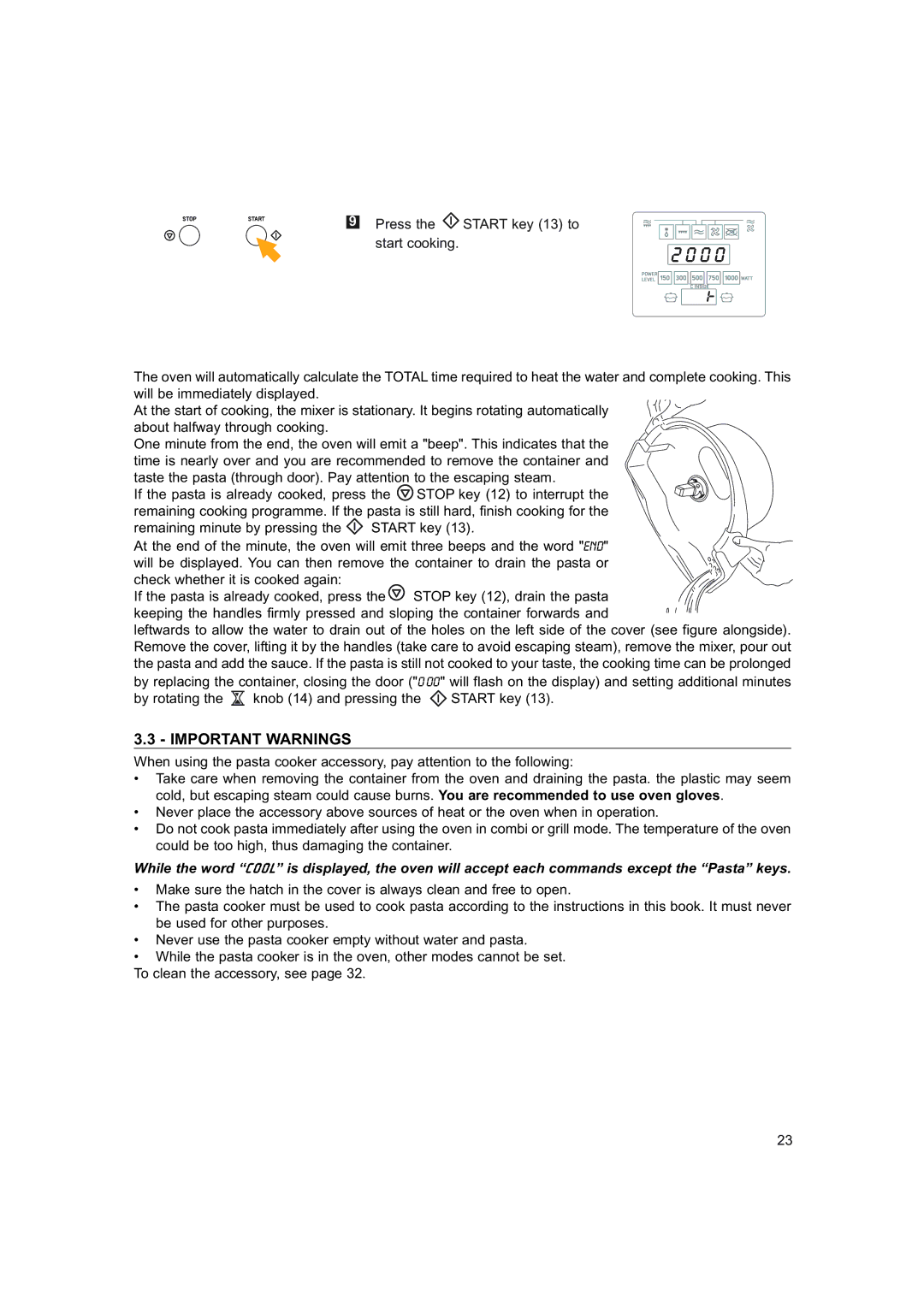 Hotpoint 6685X manual Important Warnings 