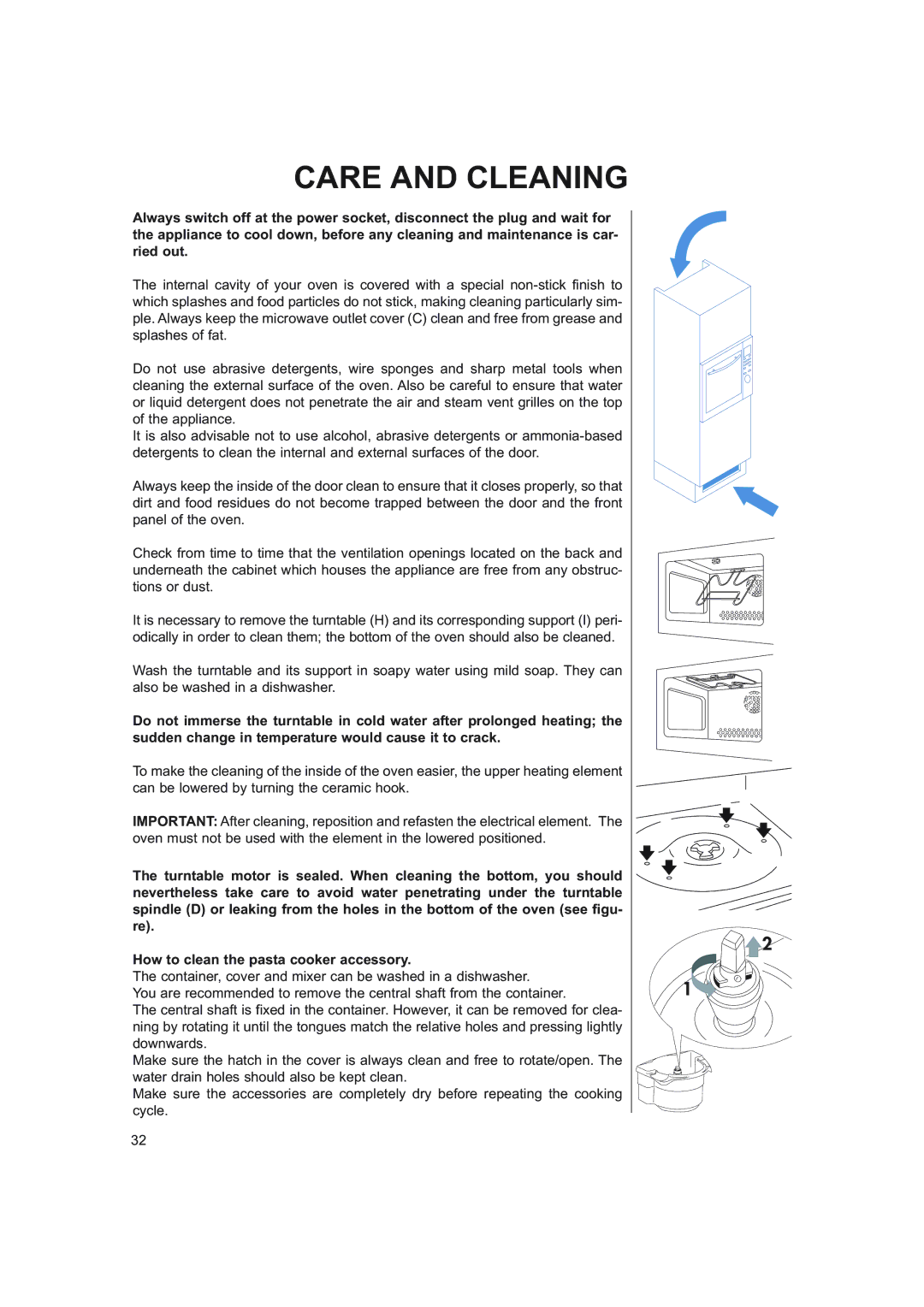 Hotpoint 6685X manual Care and Cleaning 