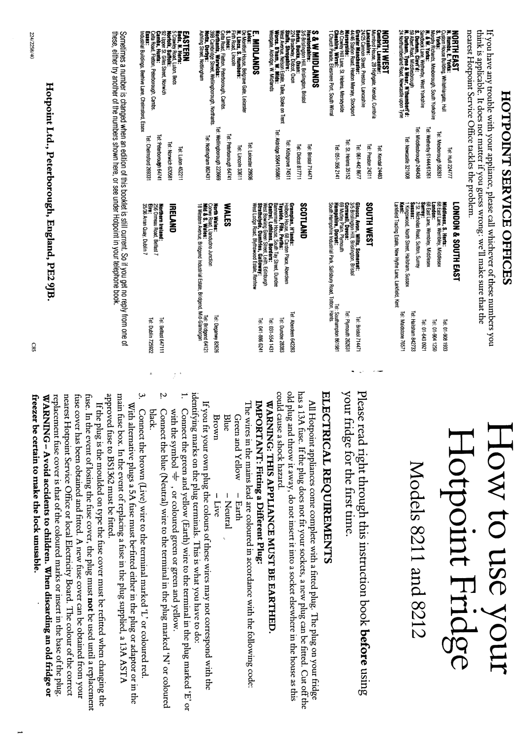 Hotpoint 8211 manual 