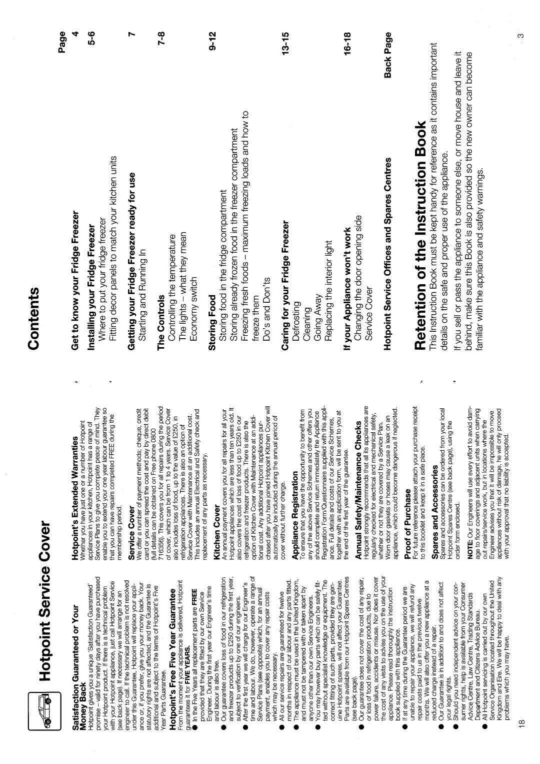 Hotpoint 8594 manual 