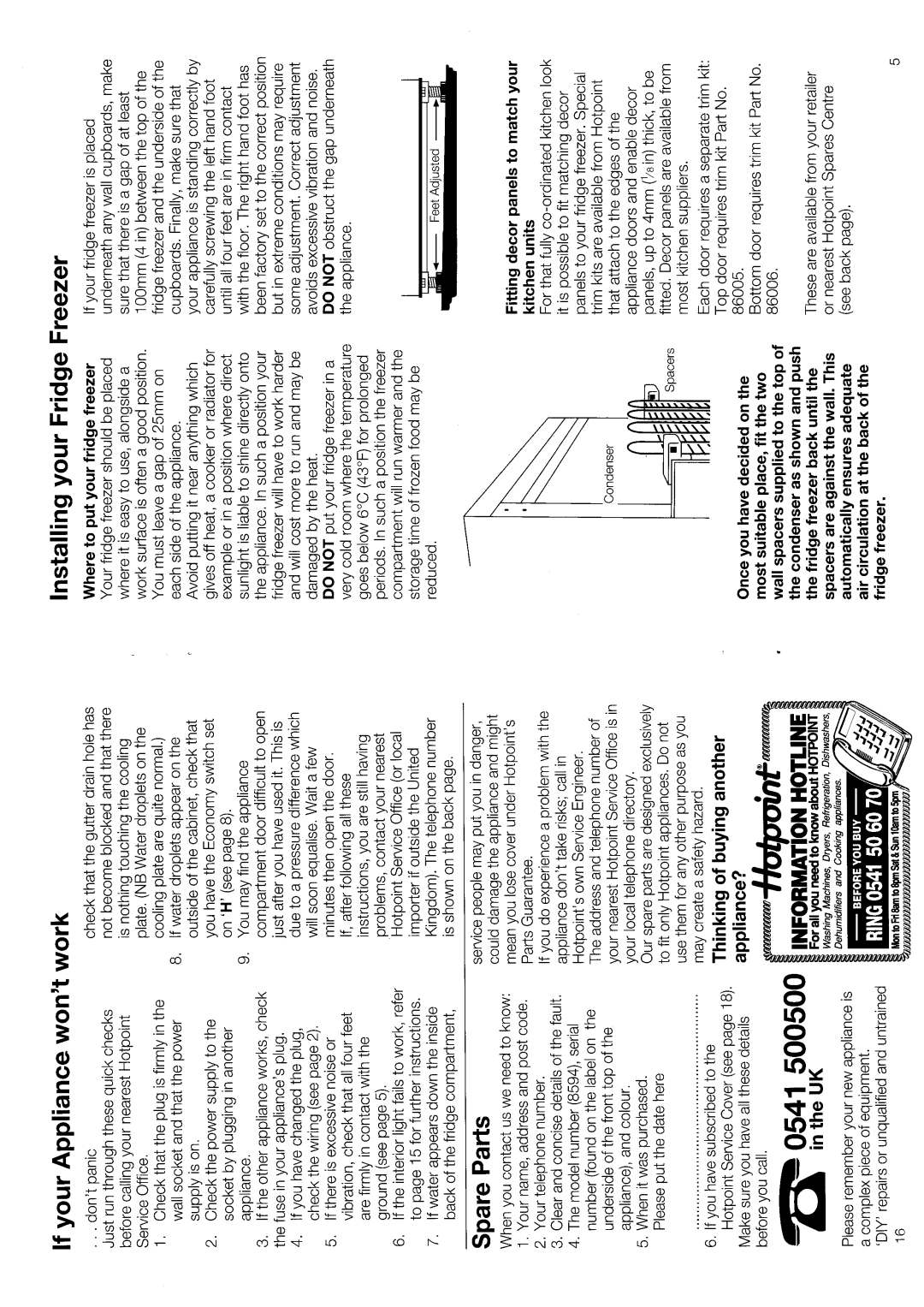 Hotpoint 8594 manual 