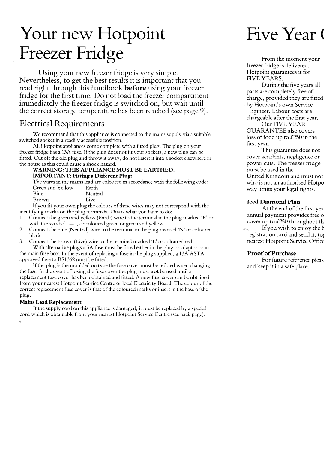 Hotpoint 8634 manual 