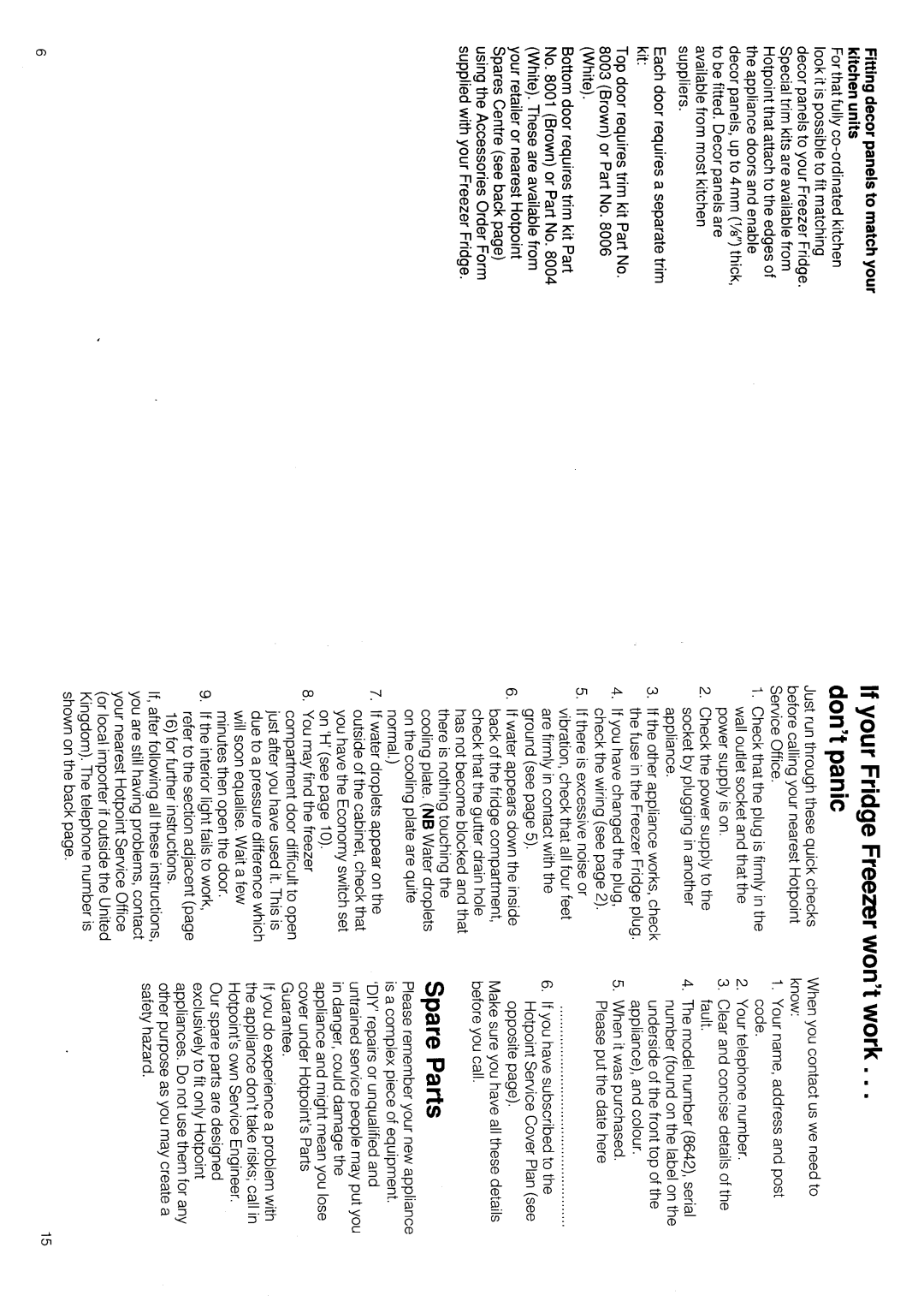Hotpoint 8642 manual 