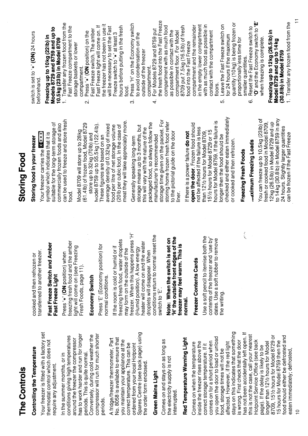 Hotpoint 8709 manual 