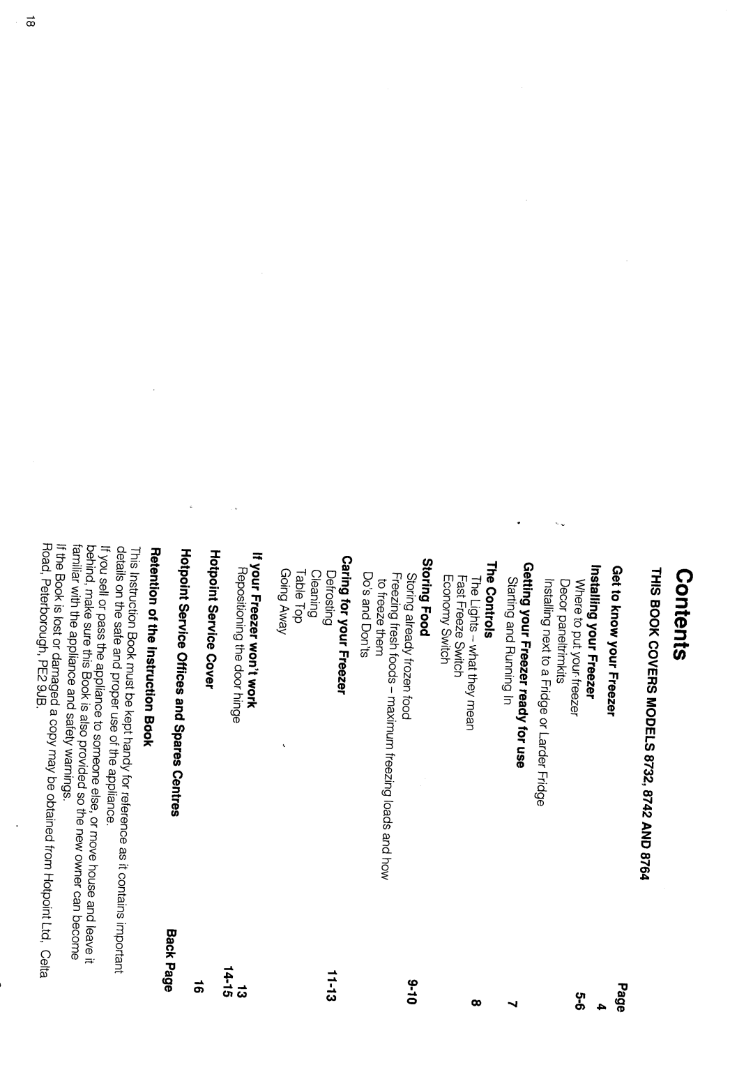 Hotpoint 8764 manual 