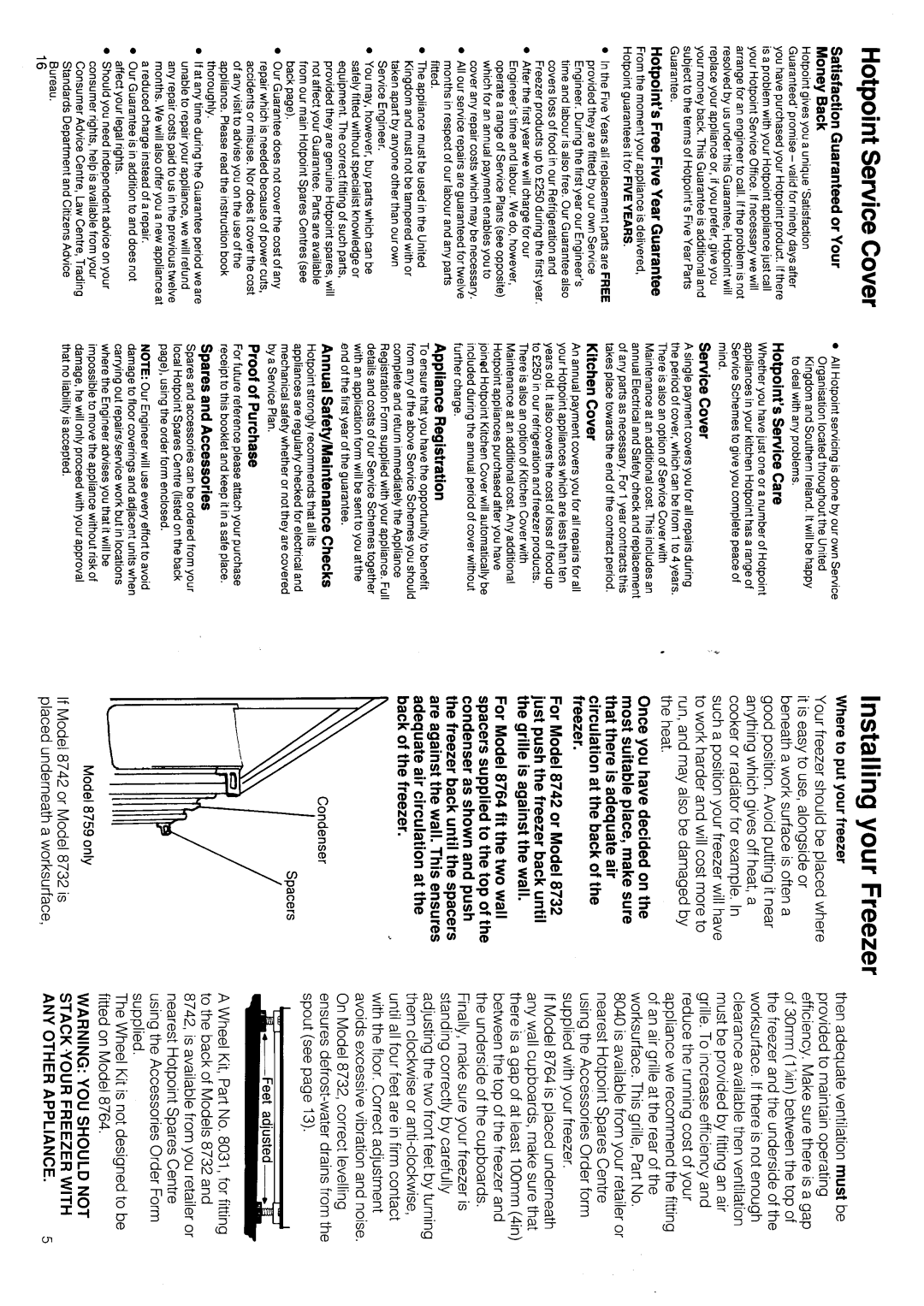 Hotpoint 8764 manual 